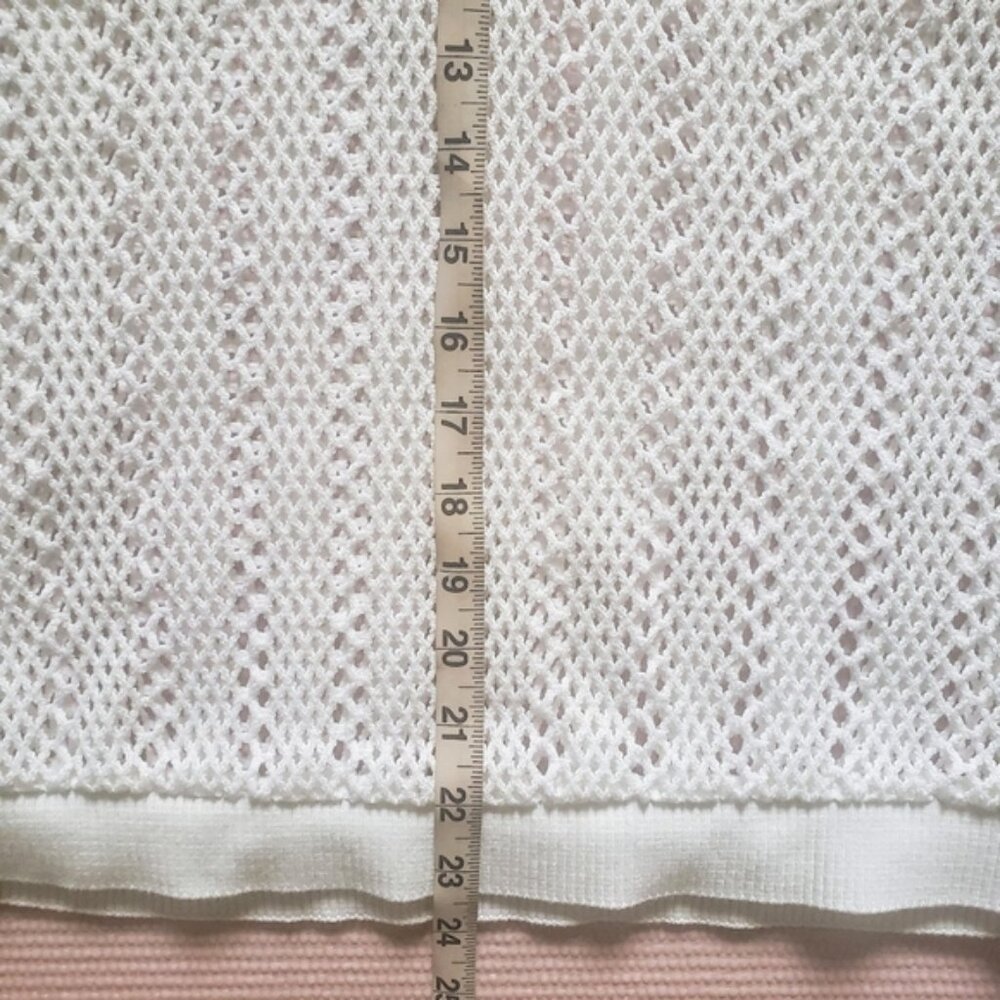 Zara White Mesh Knit Vest, M - Picture 6 of 6